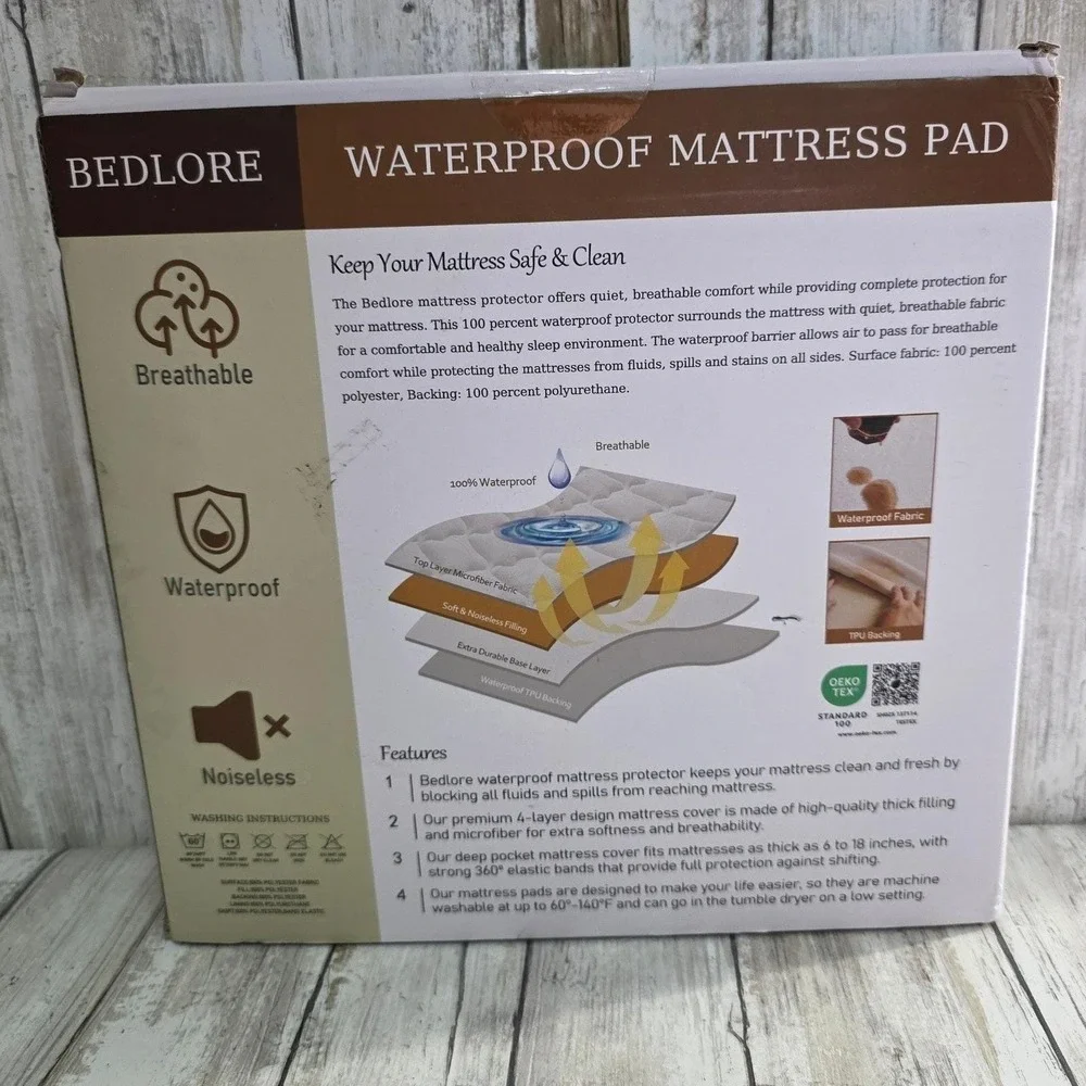 BEDLORE Waterproof Mattress Pad Queen Size Premium Quality 10 Year Warranty
